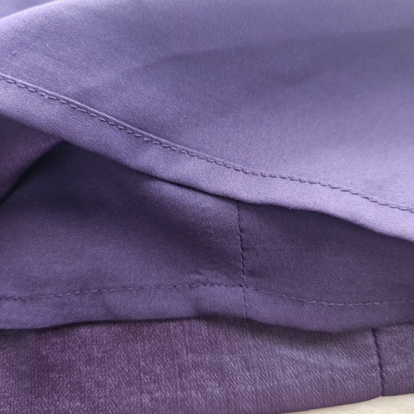 Vince Camuto Faux Leather Sheath Asymmetrical Neckline Size 10 Purple Whimsigoth - Picture 5 of 11